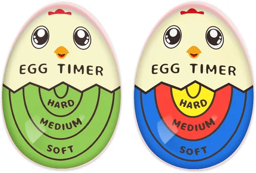Lasubst Temporizador de huevos que va en agua para hervir huevos, suave y duro, verde + color
