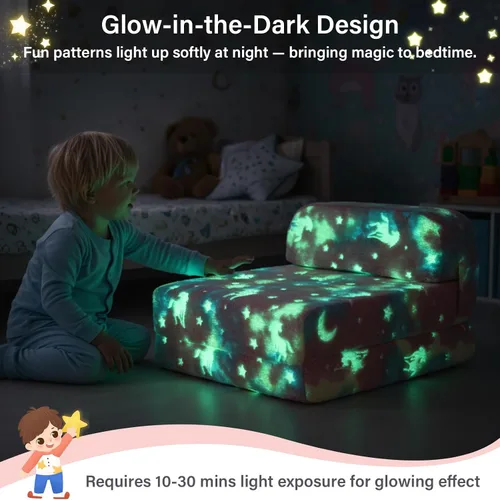 Miniatura 9 de Tiita Sofá cama plegable para niños, sofá cama plegable con funda extraíble, futón para niños, cama plegable para habitación de niños, sala