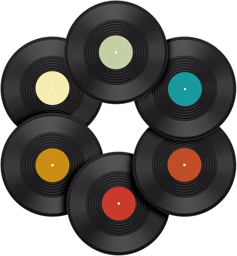 Miniatura 9 de Facmogu 12 piezas de discos de vinilo en blanco, discos de vinilo falsos de 7 pulgadas para decoración de pared estética, discos de hip hop rock
