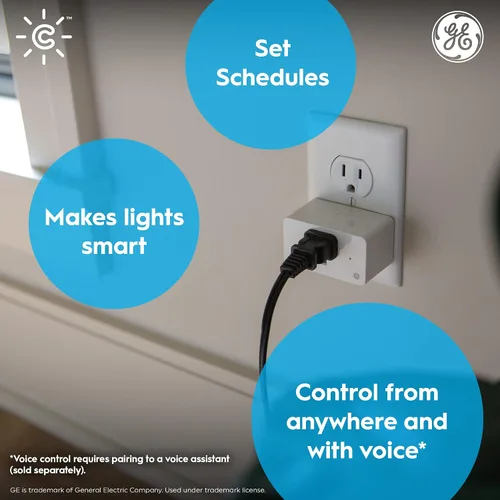 Miniatura 2 de GE Cync Enchufe inteligente interior, control de tomacorriente inteligente, enchufe de salida WiFi, compatible con Matter, funciona con Alexa