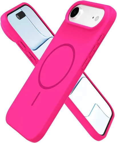 Miniatura 228 de oakxco Funda de silicona Mag Safe para iPhone 17 Pro Max, funda magnética delgada y fina compatible con carga inalámbrica MagSafe, bonita funda Negro