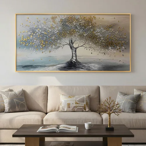 Miniatura 22 de Arte de pared botánico vintage con marco grande para sala de estar, impresiones de pintura en lienzo floral rústico neutro, cuadro retro de flores