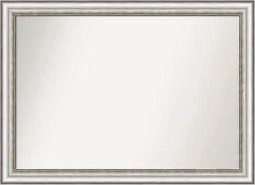 Miniatura 320 de Amanti Art Espejo de baño plateado para sobre el fregadero, 26 x 26 pulgadas, espejo cuadrado de plata antigua, marco de madera tradicional mediano