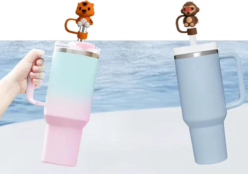 Miniatura 4 de 6 fundas de popote para copa Stanley, tapas de paja de silicona de grado alimenticio para copas Stanley de 30 y 40 onzas, tapas de paja