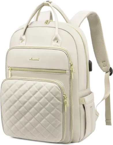 Miniatura 31 de LOVEVOOK - Mochila para portátil para mujer, resistente al agua, mochila de trabajo y viaje, con monedero, elegante, mochila de negocios, mochila