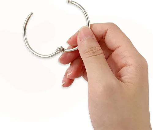 Miniatura 5 de KTOJOY 2 pulgadas (paquete de 15) anillos de libro de hojas sueltas, con metal niquelado para llaves y tarjetas de índice, para escuela, hogar u