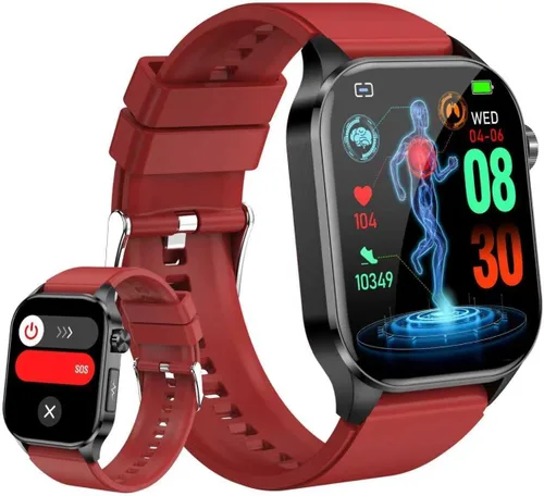 Miniatura 10 de Reloj inteligente para hombres y mujeres con llamadas Bluetooth, presión arterial, frecuencia cardíaca, oxígeno en sangre, estrés, HRV, monitor