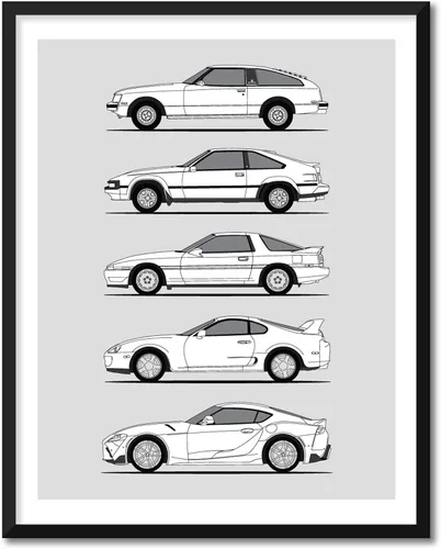 Miniatura 14 de Idea Network Póster hecho a mano compatible con Toyota FJ Cruiser, arte de pared impreso hecho a mano, decoración de los BJ, FJ25, FJ40, FJ43, FJ45