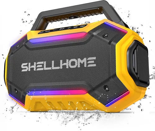 Miniatura 10 de ShellHome Altavoces Bluetooth 6.0 para exterior, altavoz potente de 80 W (máximo) con graves, 30 horas de reproducción, impermeable IPX6, luces RGB