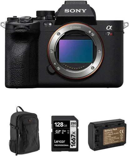 Sony Alpha a7R V 61.0MP Cuerpo de Cámara Digital Mirrorless de Marco Completo con Lentes Intercambiables - Paquete con Tarjeta de Memoria SDXC
