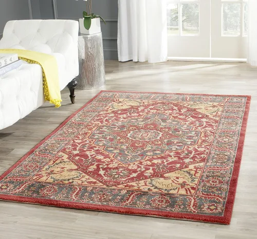 Miniatura 9 de SAFAVIEH Mahal Collection - Alfombra de pasillo, 2 pies 2 pulgadas x 6 pies, azul marino y rojo, diseño oriental tradicional, no desprende pelusa