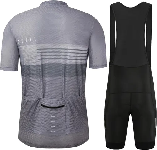 Miniatura 12 de GCRFL Conjunto de camiseta de ciclismo para hombre, camiseta ligera para ciclismo de carretera, pantalones cortos con bolsillos acolchados