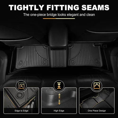 Miniatura 5 de AOMSAZTO Alfombrillas para piso para Chevy Malibu 2016-2025 - Protección para todo tipo de clima para la 1ª y 2ª fila, forro para automóvil