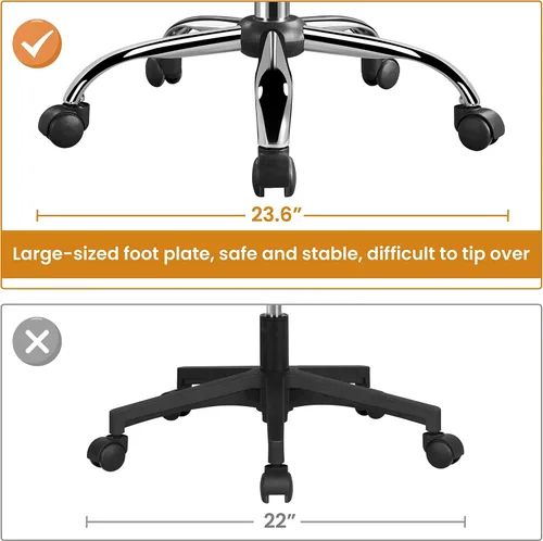 Miniatura 8 de Yaheetech Boucle - Silla de tocador de escritorio con respaldo, cómoda silla de oficina giratoria esponjosa con ruedas, altura ajustable, ángulo