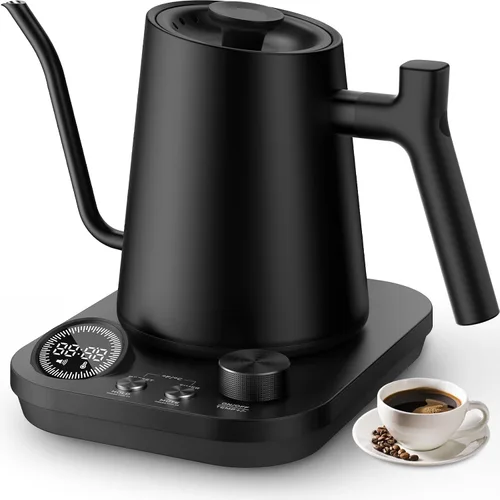Miniatura 9 de Silonn Hervidor de cuello de cisne, hervidor eléctrico con control preciso de temperatura de ±1 °F, café pour-over, mantiene 212 °F por 4 horas