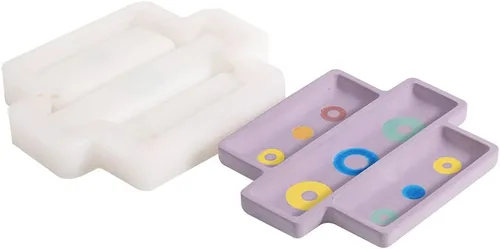 Miniatura 8 de Bandeja de hormigón Molde de silicona Herramienta decorativa creativa para el hogar para frutas Snack Plate Almacenamiento de joyas Pulsera SH0692