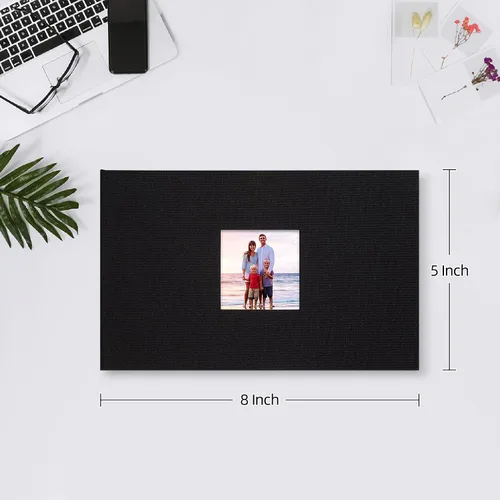 Miniatura 2 de Mublalbum Álbum de fotos pequeño de 4 x 6 pulgadas, 100 fotos, cubierta de lino, libro de fotos con bolsillos horizontales para boda, aniversario