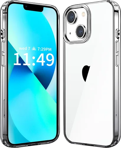 Miniatura 14 de JJGoo Compatible con iPhone 13 Funda transparente, transparente a prueba de golpes, delgada, antiarañazos, carcasa protectora de policarbonato duro