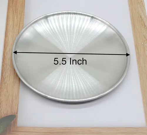 Miniatura 2 de 6 Piezas de Bandeja Circular de 14 cm para Baratijas, de Acero Inoxidable Dorado, para Bandejas de Servicio, Almacenamiento de Toallas, Plato de Té