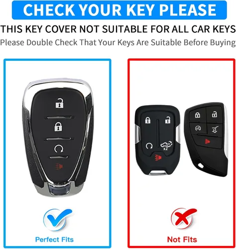 Miniatura 2 de QBUC Funda para llavero Chevy con llavero de diamante, compatible con Chevrolet Equinox Malibu Camaro Cruze Traverse Blazer Trax Volt Bolt Protector