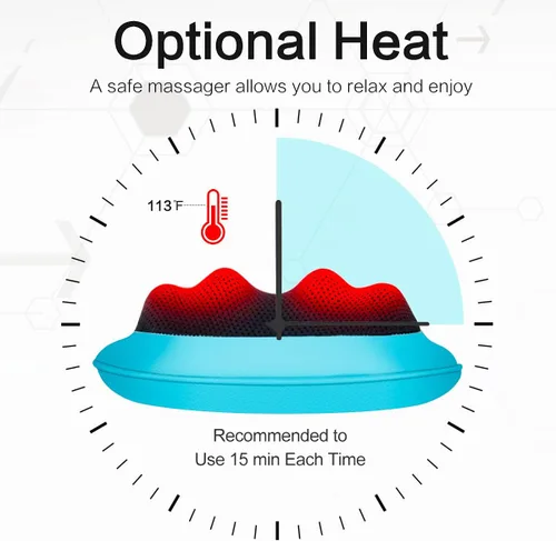 Miniatura 5 de Mo Cuishle Masajeador eléctrico Shiatsu de espalda con calor, potente amasamiento 3D para cuello, hombros, alivio del dolor de espalda baja, diseño