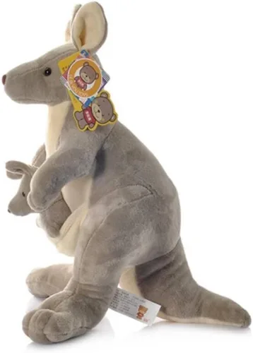 Miniatura 2 de Juguetes de peluche de canguro de 10 pulgadas para mamá y bebé, juguetes de peluche de canguro para padres e hijos