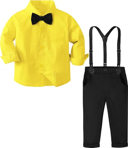 Miniatura 34 de A&J DESIGN Conjunto de ropa formal para niños pequeños con tirantes y tirantes