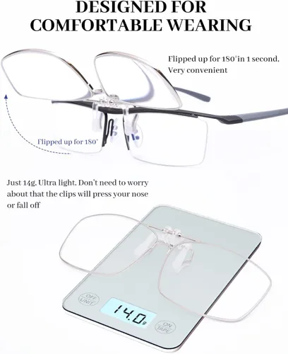 Miniatura 3 de LUFF Anti-Blue Clip On Reading Glasses Can Flipped Reader for Women/Men