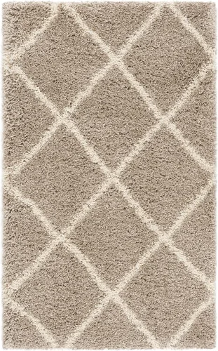 Miniatura 2 de SAFAVIEH Hudson Shag Collection - Alfombra decorativa de 2 x 3 pies, color beige y marfil, diseño moderno de enrejado, no desprende pelusa