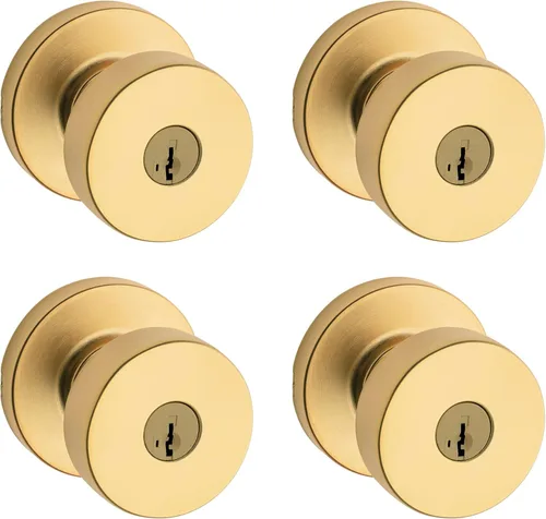 Miniatura 20 de Kwikset Pismo - Pomo de puerta redondo simulado, manija de un solo lado para armarios, puertas dobles francesas y despensa, pomo de puerta