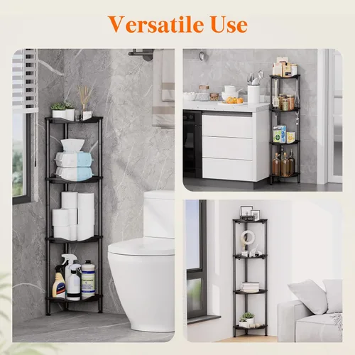 Miniatura 8 de Lifewit Estante de Ducha de 3 Niveles de Pie Esquinero, Estante Organizador de Baño de Plástico para Almacenamiento de Champú, Jabón Corporal, Negro