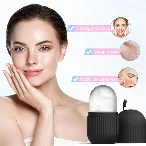 Miniatura 3 de Joyeee Rodillo facial de hielo, molde de silicona reutilizable, masaje facial, belleza facial, herramientas para el cuidado de la piel, aplica hielo