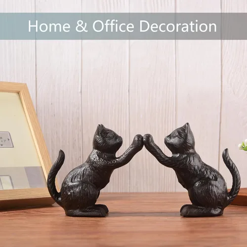 Miniatura 5 de Sujetalibros decorativos para estantes, de hierro fundido resistente para libros pesados, sujetalibros únicos y bonitos para decoración de hogar
