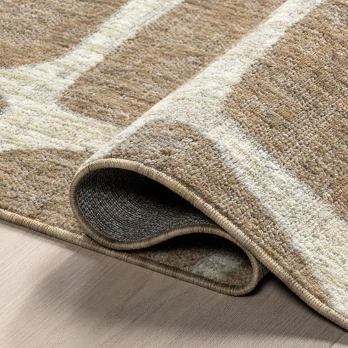 Miniatura 7 de Nuloom Aadhya - Alfombra geométrica de 2 x 8 pies para sala de estar, dormitorio, comedor, entrada, pasillo, color marrón claro