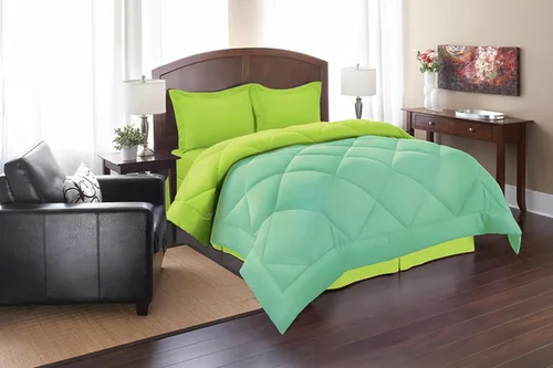 Elegant Comfort Juego de edredón reversible de plumón de ganso alternativo para todas las estaciones, disponible en colores y colores,