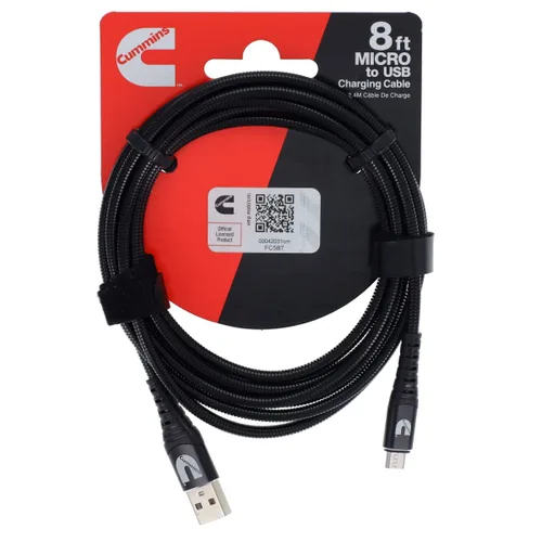Miniatura 6 de Cummins Cable de carga largo de acero flexible USB-A a cable de carga micro CMN4715 de 8 pies