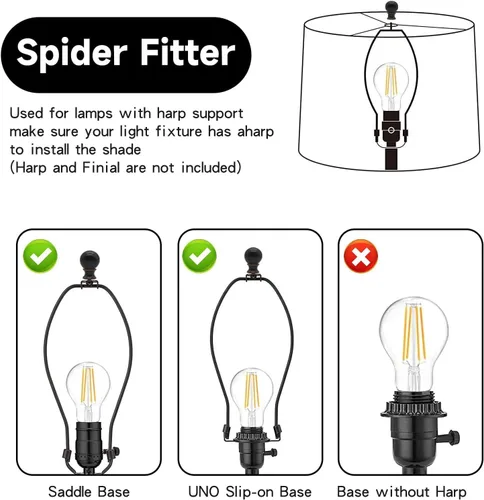 Miniatura 6 de Juego de 2 pantallas de lámpara de tambor, 13 x 13 x 10 pulgadas, fácil montaje, para mesa, mesita de noche, lámparas de pie, instalador de araña