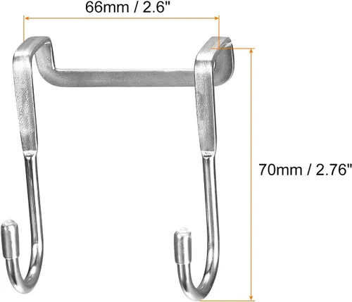 Miniatura 2 de HARFINGTON Ganchos para cajones de gabinete, paquete de 2 ganchos de acero inoxidable extendidos en forma de S para puerta de baño, cocina, tono