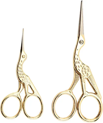 Tijeras de coser con forma de cigüeña vintage, de acero inoxidable, tijeras de costura afiladas para bordado, manualidades, trabajo de arte y uso