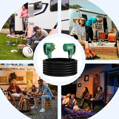 Miniatura 8 de Stright Cable de extensión de alimentación para RV de 100 pies 30 amperios, cable de extensión de alimentación para RV NEMA TT-30P macho a TT-30R