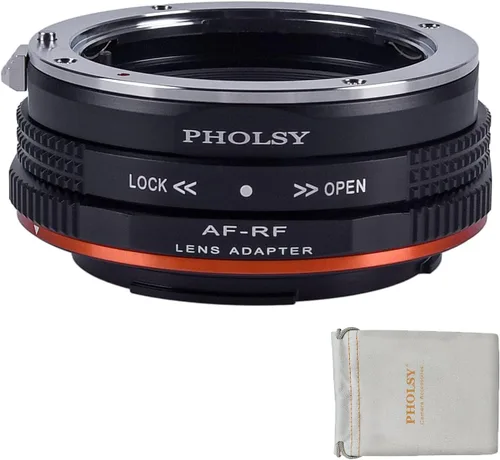PHOLSY Adaptador de Montura de Lente con Anillo de Control de Apertura Compatible con Lentes Sony A Minolta AF a Cuerpo de Cámara Canon EOS RF para