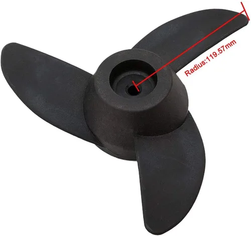 Miniatura 4 de Hélices Motor fueraborda eléctrico para motores de arrastre de 55 libras, 62 libras, 86 libras, accesorios de montaje/barco 3 cuchillas (negro)