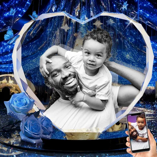 Miniatura 13 de YSPQBY Foto de cristal 3D personalizada, regalos personalizados para padre, papá, abuelo, hombres, marido, novio, él, gran regalo personalizado