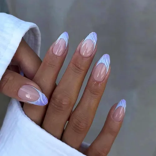 Miniatura 26 de Uñas postizas a presión marrón café, uñas postizas medianas de almendra, color sólido, cobertura completa, uñas postizas artificiales brillantes