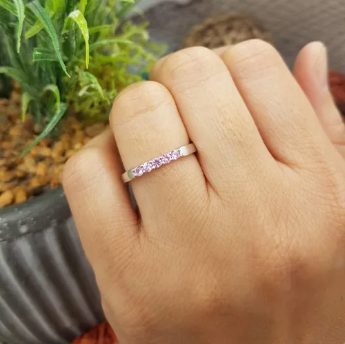 Miniatura 159 de Dazzlingrock Collection Anillo de boda redondo de 5 piedras preciosas o diamantes para mujer en oro macizo de 10 K/14 K/18 K