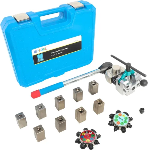 DPTOOL Kit de herramientas de abocinación de línea de freno, 45 y 37 grados simple, doble y burbuja, línea de freno y herramienta de abocinación de