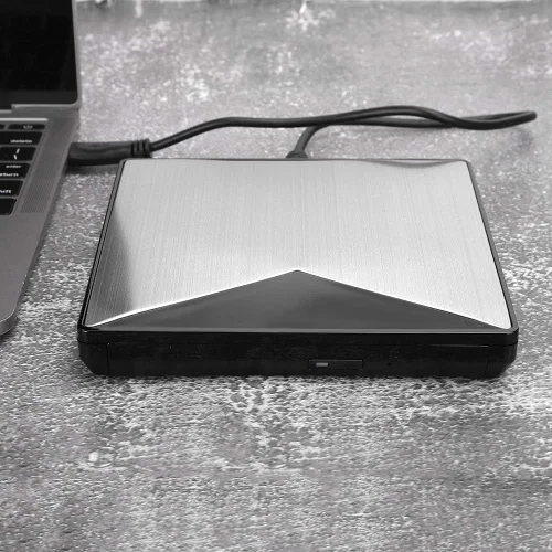 Miniatura 7 de Zopsc-1 Aleación de aluminio USB3.0 Unidad de DVD externa, CD/DVD portátil +/-RW unidad/reproductor de DVD para portátil portátil CD ROM quemador