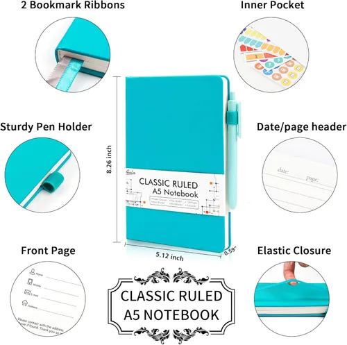 Miniatura 2 de Feela - Paquete de 24 cuadernos en blanco para el trabajo, cuaderno de negocios de tapa dura con líneas para escritura y soporte para bolígrafos