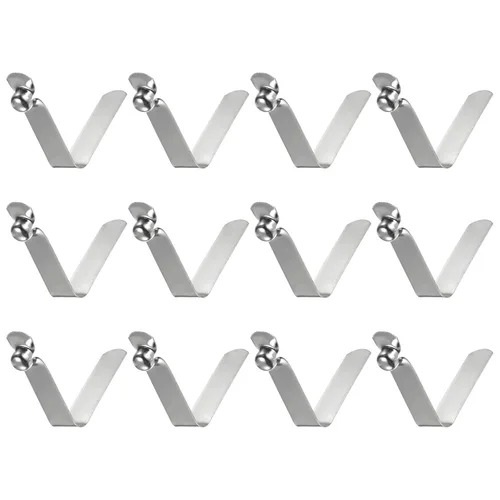 Miniatura 10 de HARFINGTON 12 unids botón único kayak paleta broche resorte clip 0.630x0.220 in 65Mn resorte acero en forma de V hueco elevación telescópica tubo