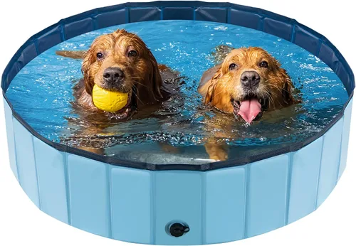 Miniatura 12 de YSJILIDE Piscina plegable para perros, piscina portátil de PVC para mascotas, baño plegable de plástico para perros y niños grandes, medianos y Azul